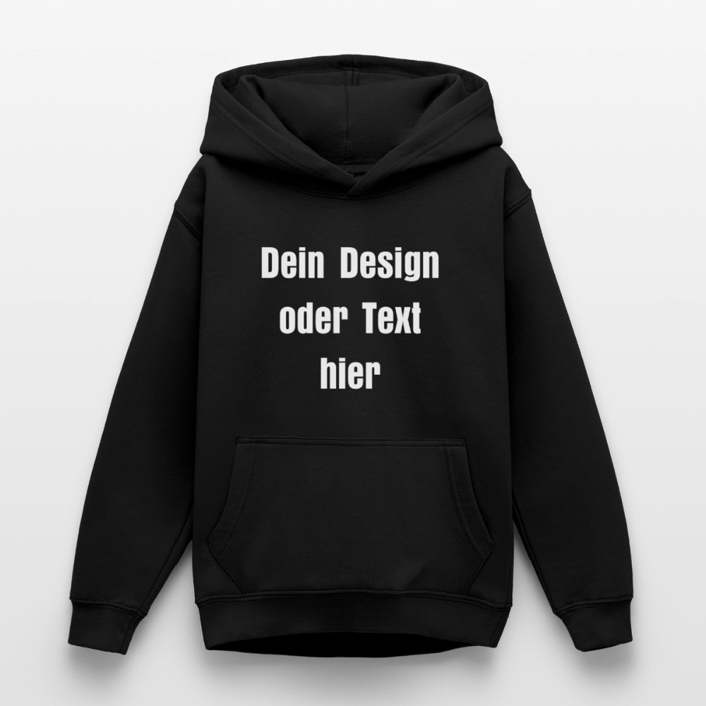 Teenager Hoodie - personalisierbare Vorder- und Rückseite - Schwarz