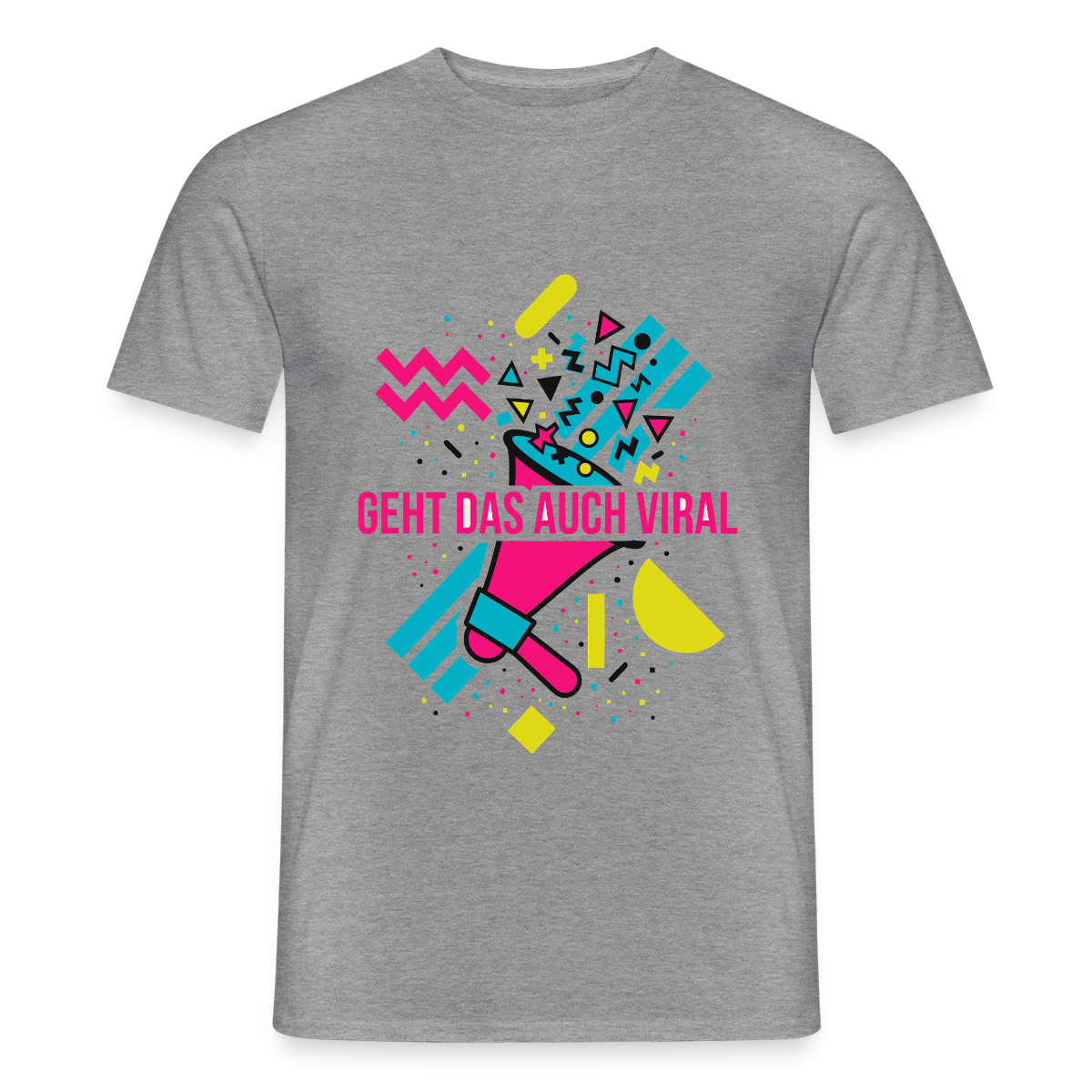 Geht das auch viral? Memphis-Motiv Motiv-T-Shirt für Männer, Farbe Graphit meliert