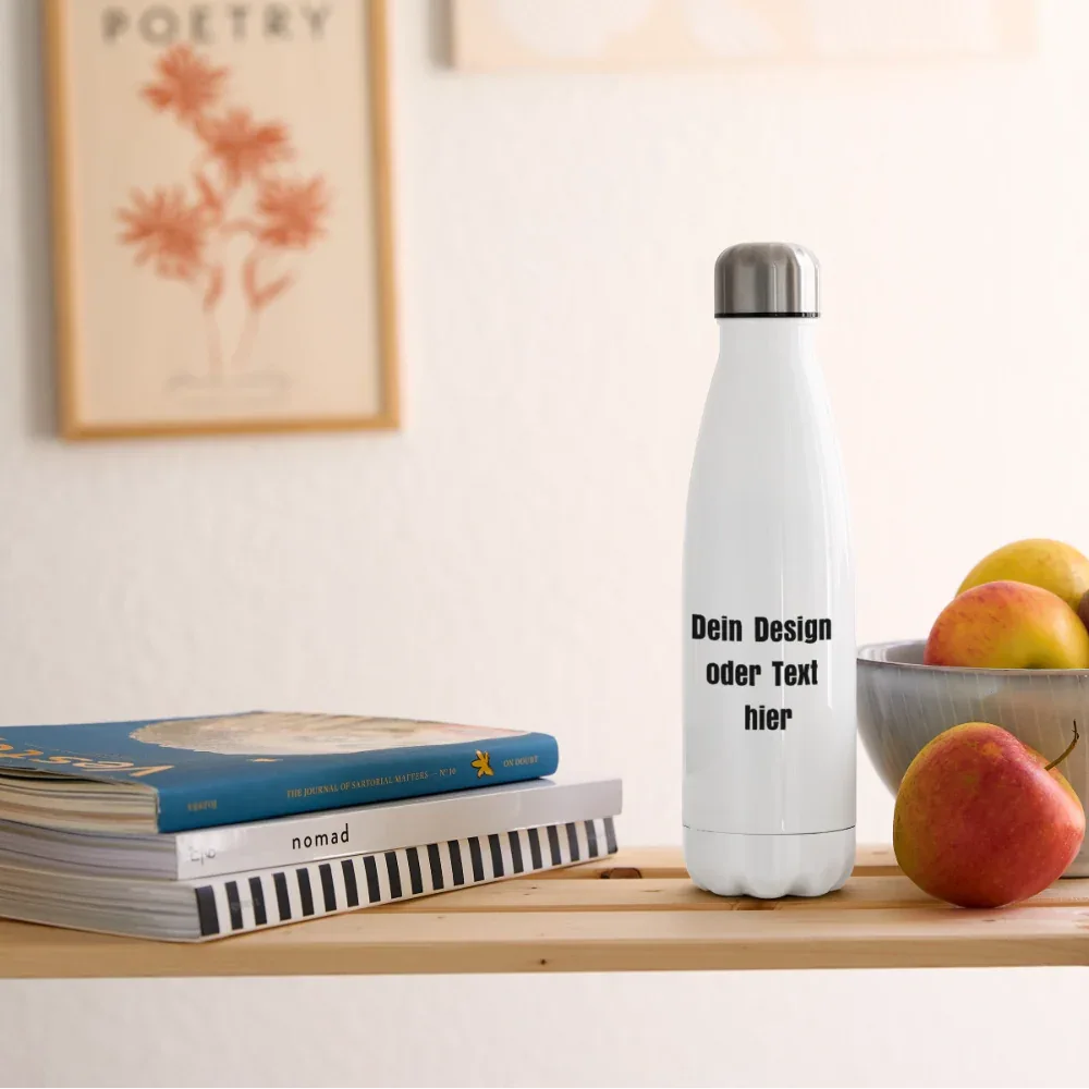 Isolierflasche 500ml - personalisierbar - Weiß