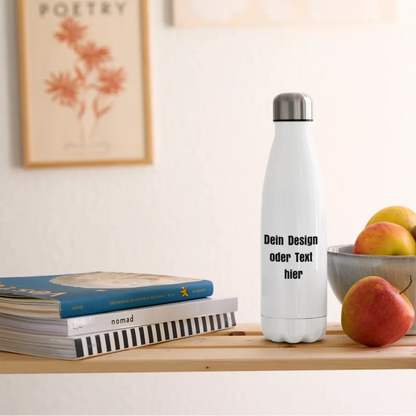 Isolierflasche 500ml - personalisierbar - Weiß