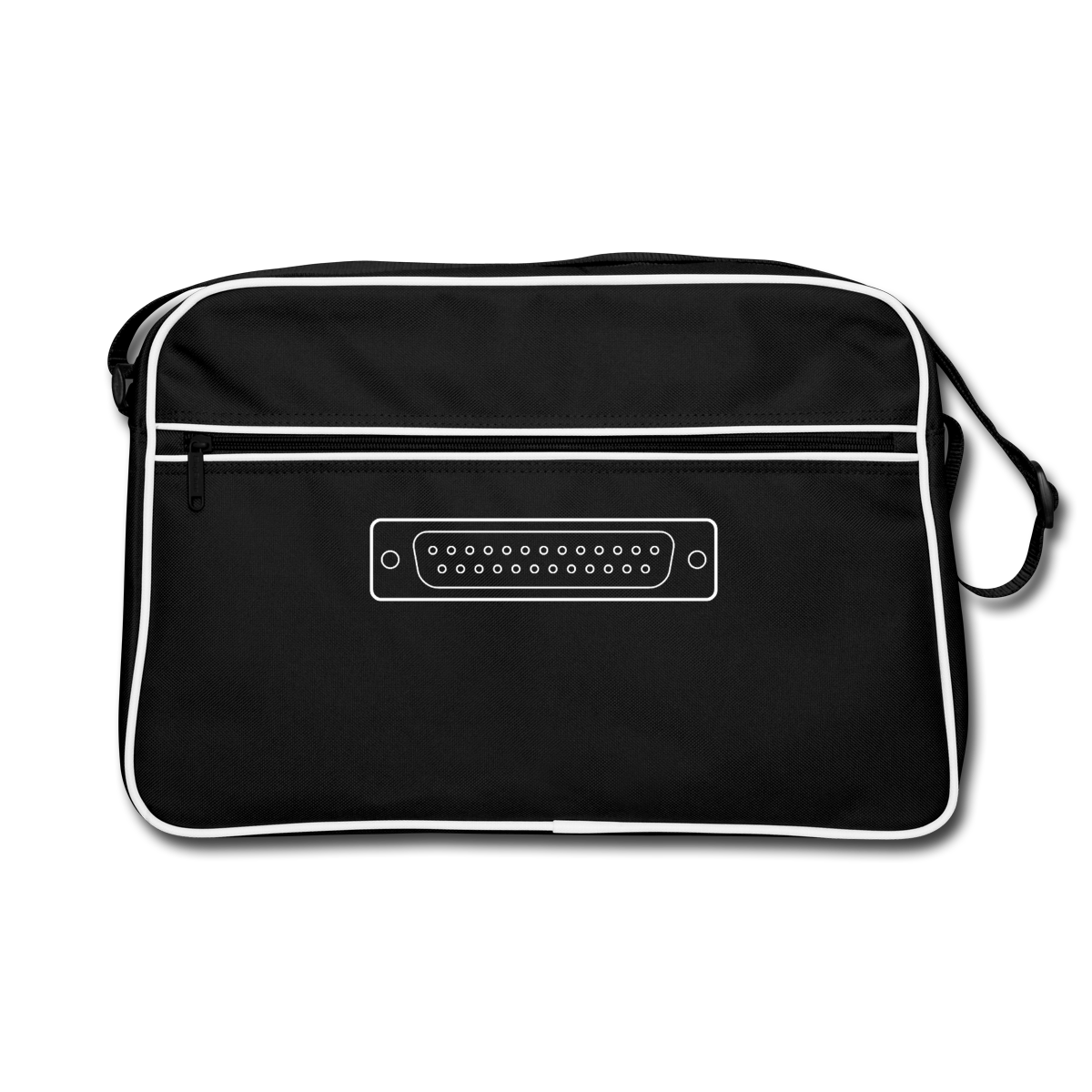 "LPT1" Motiv-Retro-Tasche, Farbe Schwarz/Weiß