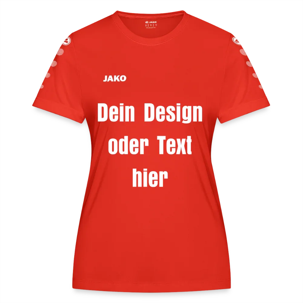 JAKO Frauen Trikot Team - personalisierbare Vorder- und Rückseite - Feuerrot