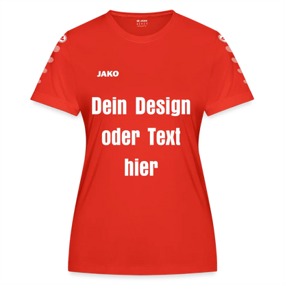 JAKO Frauen Trikot Team - personalisierbare Vorder- und Rückseite - Feuerrot