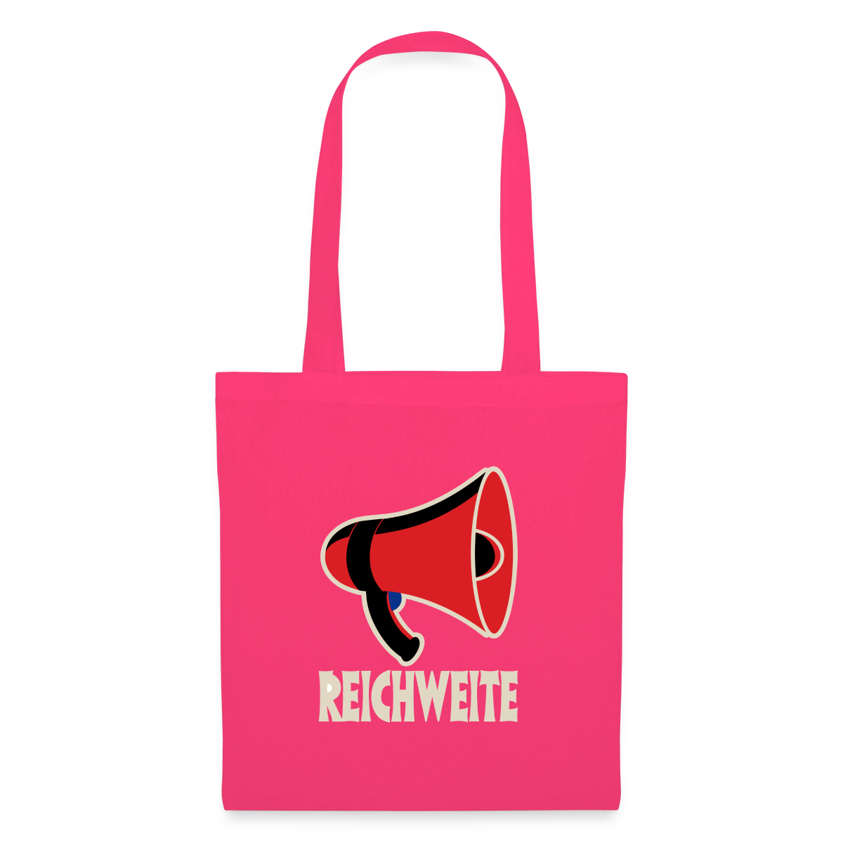Reichweite. Sachplakat-Motiv Stoffbeutel, Farbe Azalea