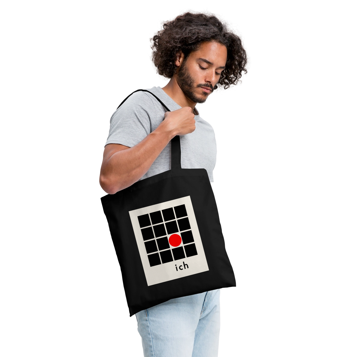 Ich bin die Ausnahme. Stoffbeutel, Farbe Schwarz, Model