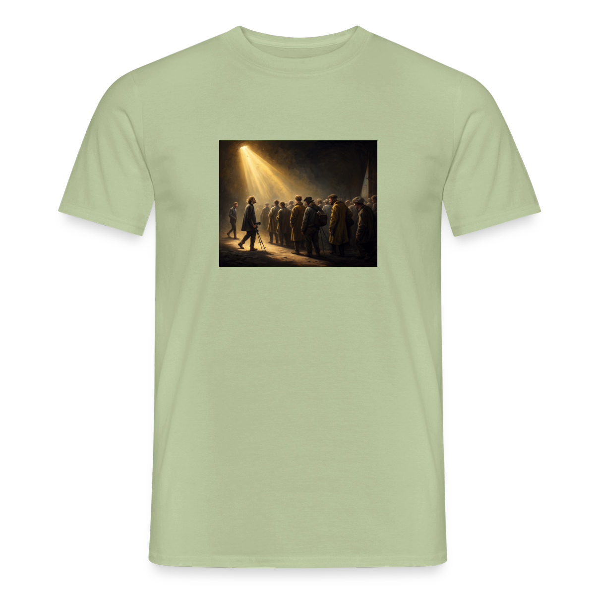 Das Teamfoto. Renaissance-Motiv Motiv-T-Shirt für Männer, Farbe Sage