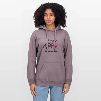 Kuschel-Hoodie "Valentine" für Frauen – personalisierbar & weich - Lilagrau 