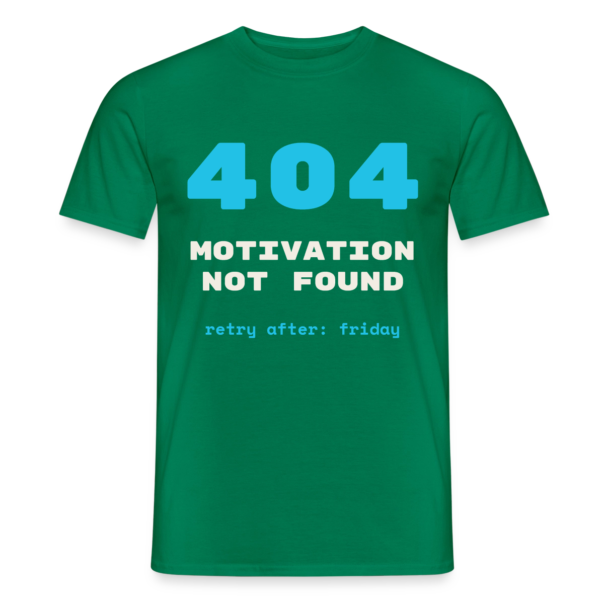 404 Motivation not found. Retry after: friday Motiv-T-Shirt für Männer, Farbe Kelly Green