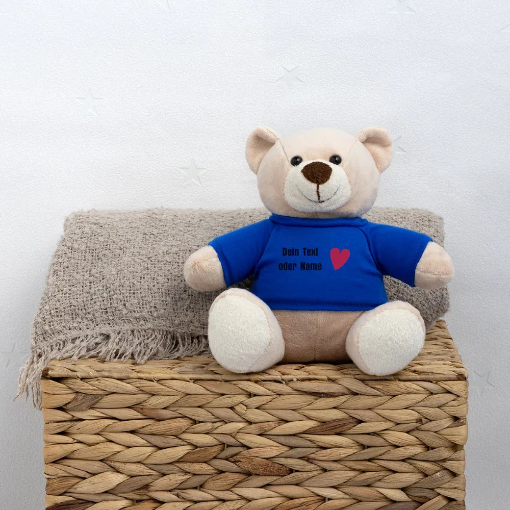 Teddy "Valentine" - personalisierbarer Text oder Name - Königsblau