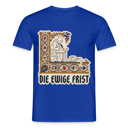 "Die ewige Frist. Buchmalerei-Motiv" Motiv-T-Shirt für Männer, Farbe Dunkelblau