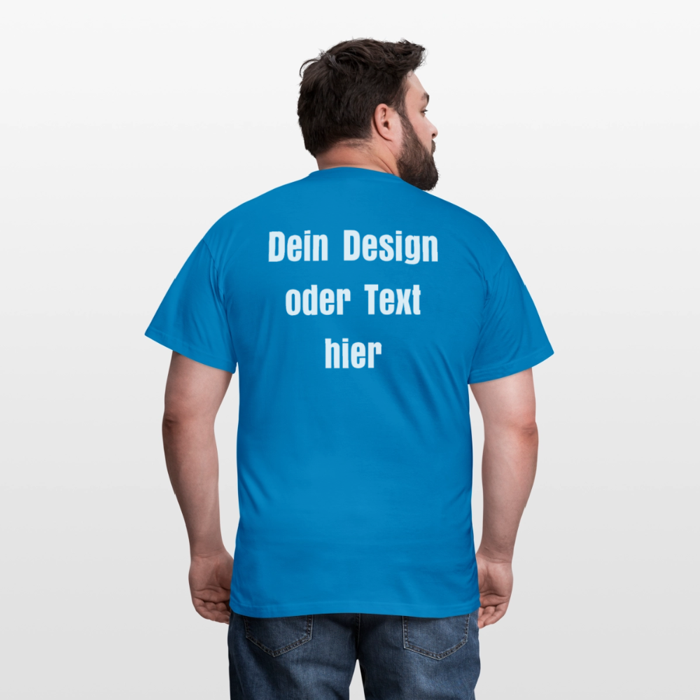 Männer T-Shirt - personalisierbare Vorder- und Rückseite - Royalblau