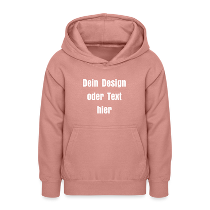 Teenager Hoodie - personalisierbare Vorder- und Rückseite - Altrosa
