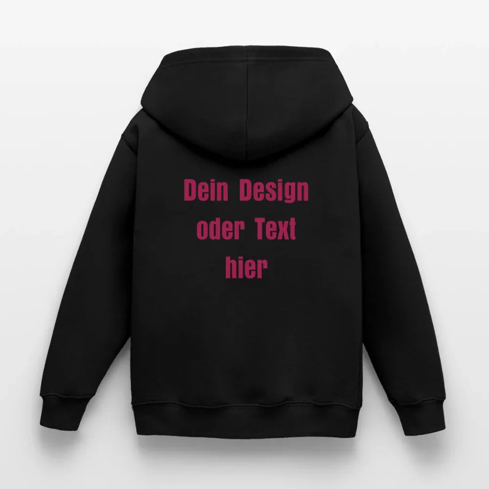 Kinder Hoodie - personalisierbare Vorder- und Rückseite - Schwarz