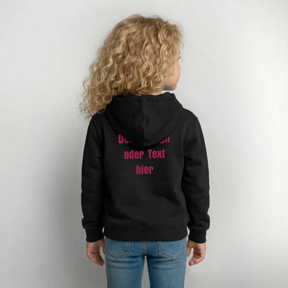 Kinder Hoodie - personalisierbare Vorder- und Rückseite - Schwarz