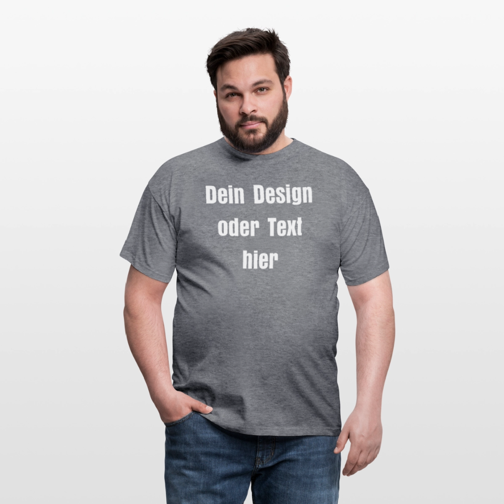 Männer T-Shirt - personalisierbare Vorder- und Rückseite - Graphit meliert