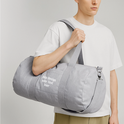 Recycelte Canvas-Sporttasche von Stanley/Stella - personalisierbar - Grau meliert