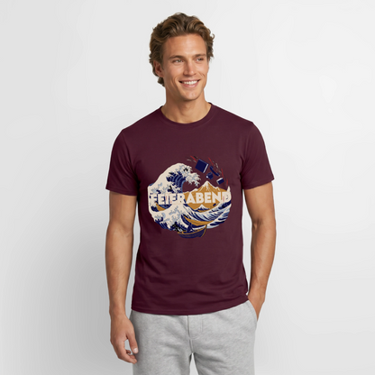 "Feierabend. Ukiyo-e-Motiv" Motiv-T-Shirt für Männer, Farbe Ziegelrot