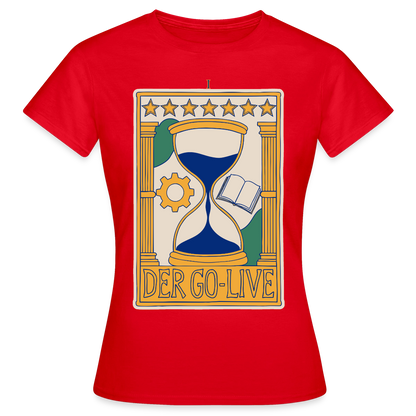 Der Go-Live. Tarot-Motiv Motiv-T-Shirt für Frauen, Farbe Rot