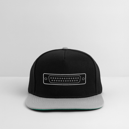 DB-25 LPT1 Retro Snapback Cap - Schwarz/Grau