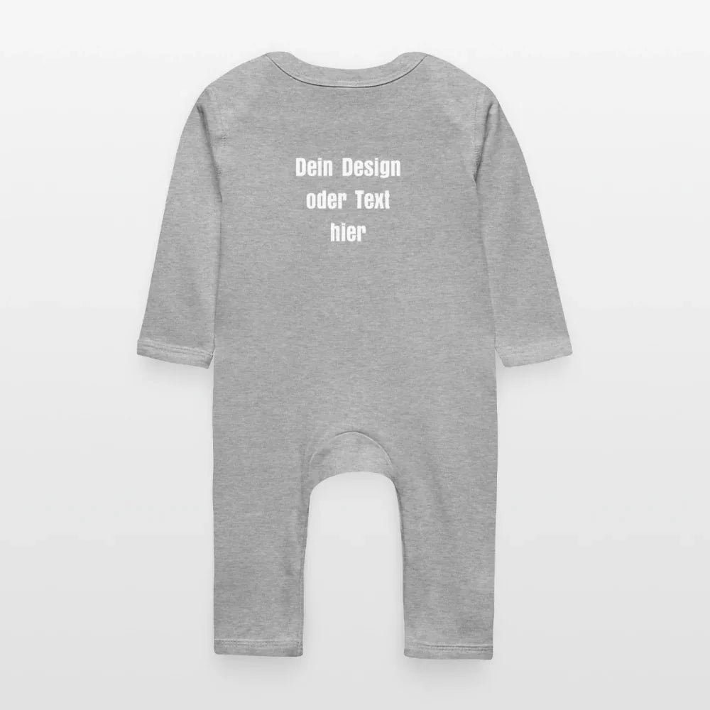 Baby Bio Strampler - personalisierbar - Grau meliert