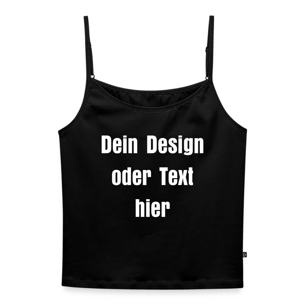 Frauen Spaghetti Tank Top - personalisierbar - Schwarz