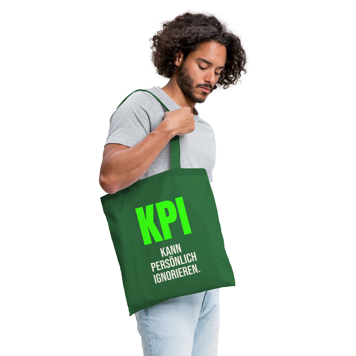 "KPI kann persönlich ignorieren." Stoffbeutel, Farbe Fichte