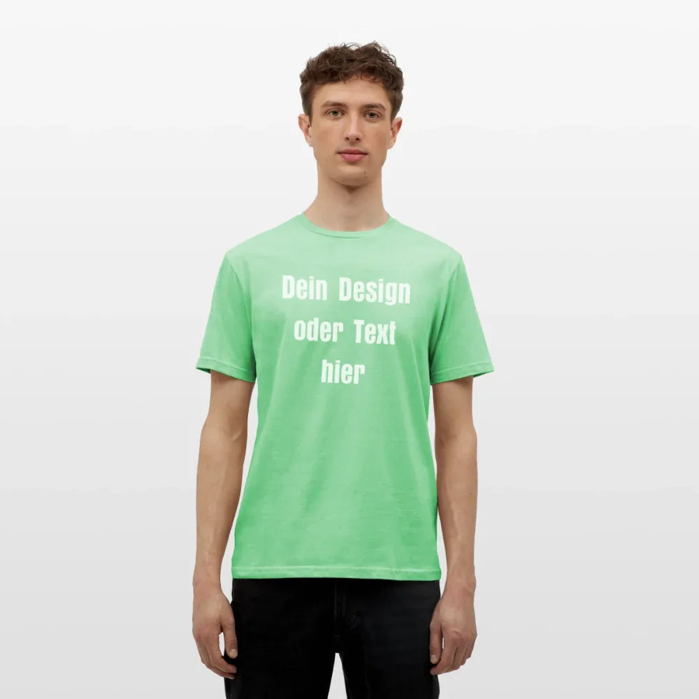 Männer T-Shirt - personalisierbare Vorder- und Rückseite - Mintgrün