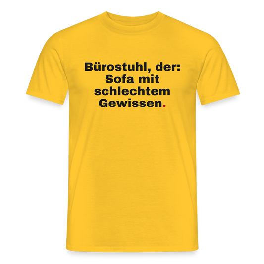 Bürostuhl, der Motiv-T-Shirt für Männer, Farbe Gelb