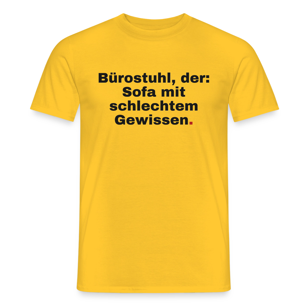 Bürostuhl, der Motiv-T-Shirt für Männer, Farbe Gelb