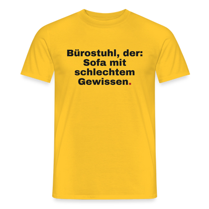 Bürostuhl, der Motiv-T-Shirt für Männer, Farbe Gelb
