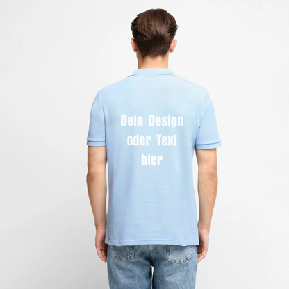 Männer Premium Bio Polo Shirt - personalisierbar - Hellblau