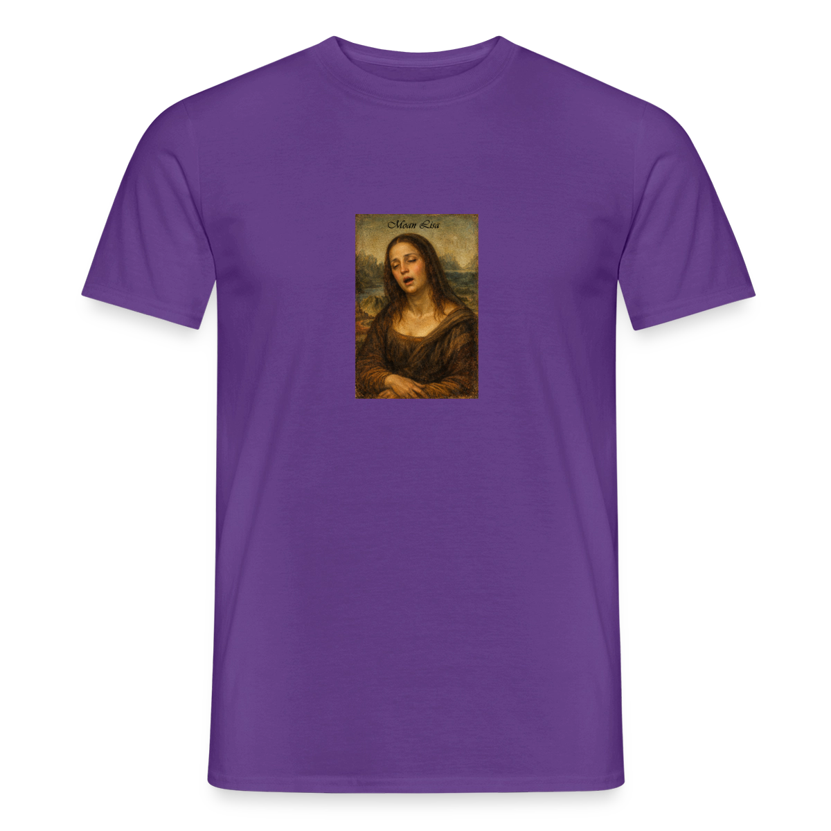 Moan Lisa Motiv-T-Shirt für Männer, Farbe Lila