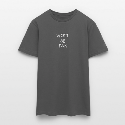 "WOTT SE FAK" Motiv-T-Shirt für Männer - Anthrazit