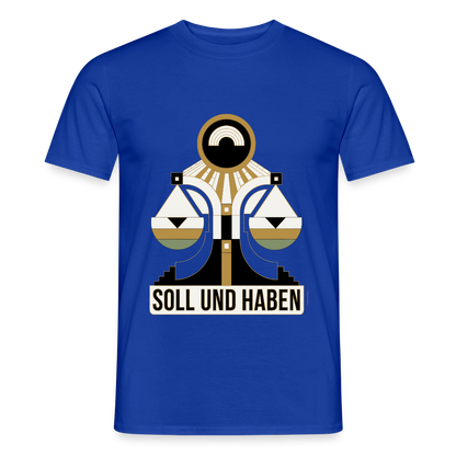 "Soll und Haben. Art-déco-Motiv" Motiv-T-Shirt für Männer, Farbe Dunkelblau