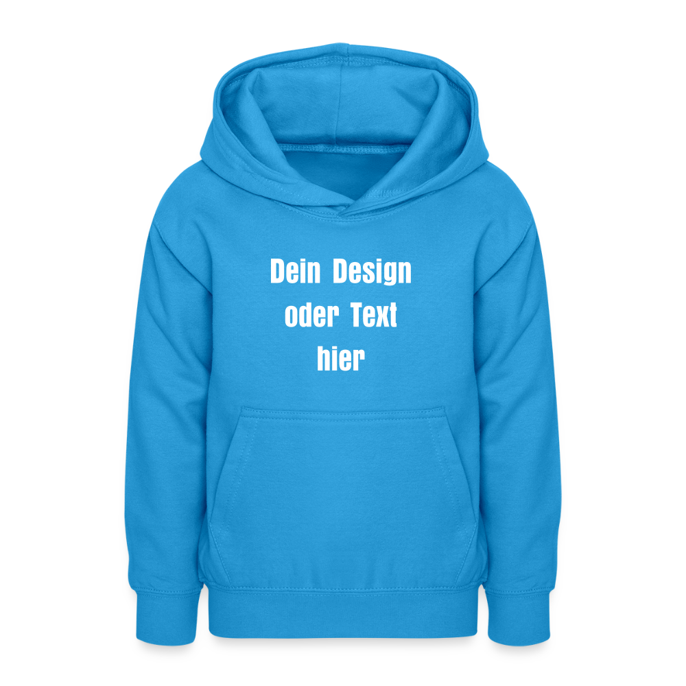 Teenager Hoodie - personalisierbare Vorder- und Rückseite - Meeresblau