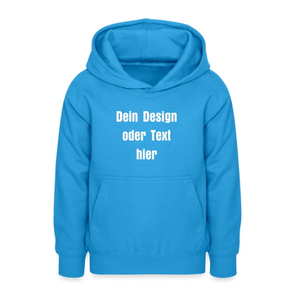 Teenager Hoodie - personalisierbare Vorder- und Rückseite - Meeresblau