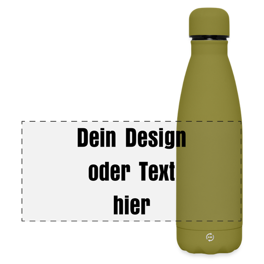 SOFT TOUCH Thermosflasche 500 ml - personalisierbar - Olivgrün 