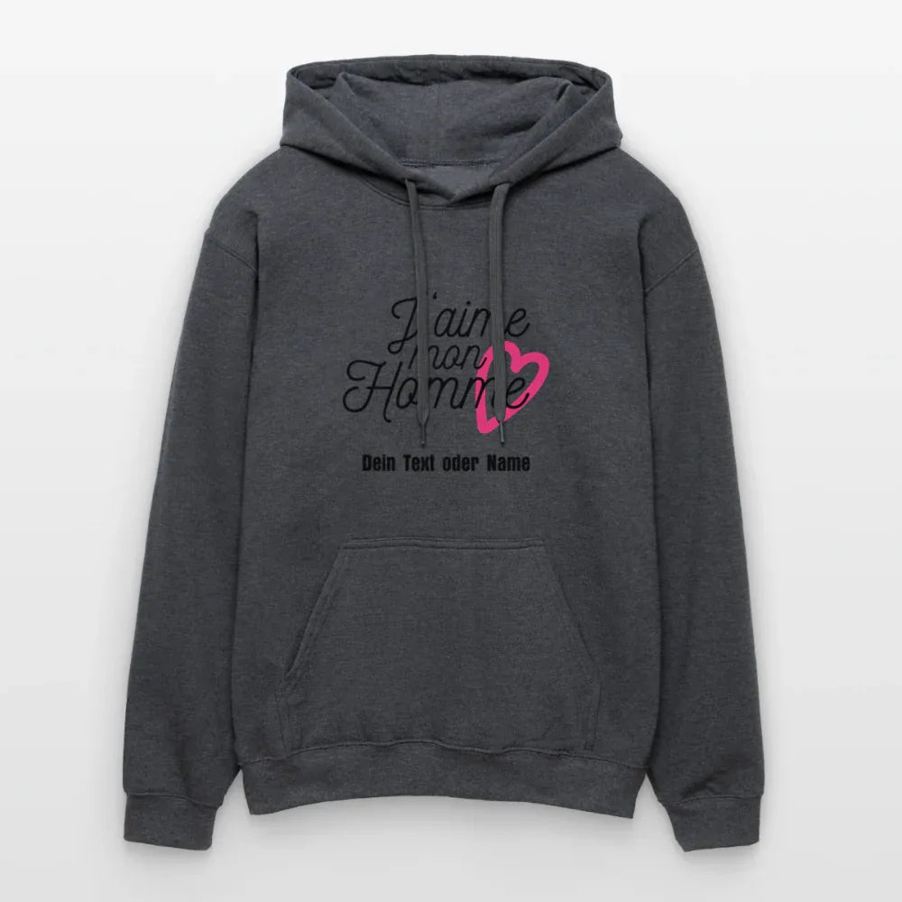 Kuschel-Hoodie "Valentine" für Frauen – personalisierbar & weich - Dunkelgrau meliert