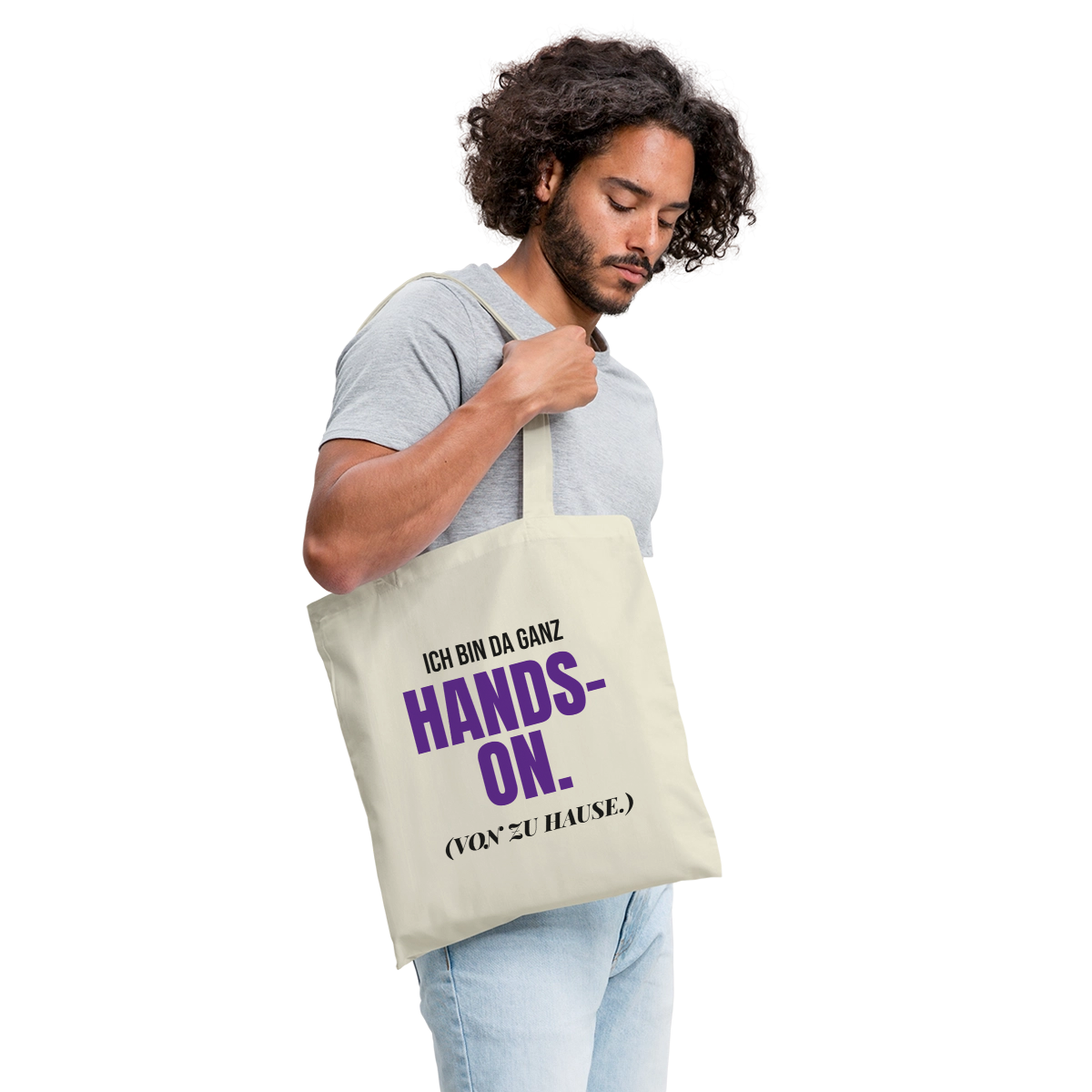 Hands-on von zu Hause Stoffbeutel, Farbe Natur, Model