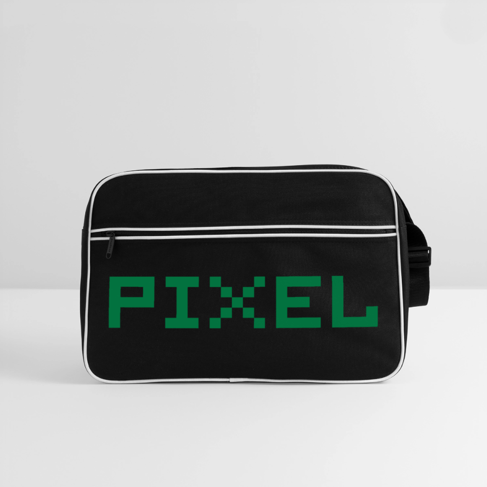 Retro Tasche mit Reißverschluss "PIXEL" - Schwarz/Weiß