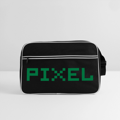 Retro Tasche mit Reißverschluss "PIXEL" - Schwarz/Weiß