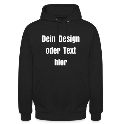 Unisex Hoodie - personalisierbare Vorder- und Rückseite - Schwarz