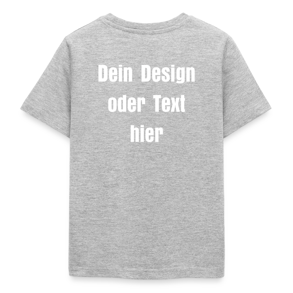 Teenager T-Shirt - personalisierbare Vorder- und Rückseite - Grau meliert