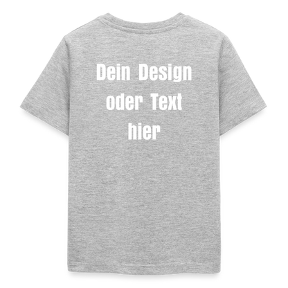 Teenager T-Shirt - personalisierbare Vorder- und Rückseite - Grau meliert
