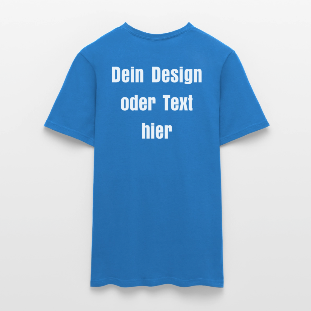 Männer T-Shirt - personalisierbare Vorder- und Rückseite - Royalblau