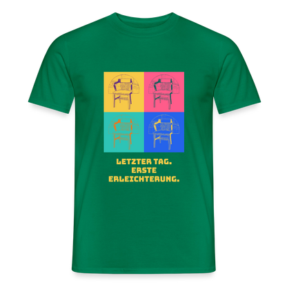 "Letzter Tag. Erste Erleichterung. Popart-Motiv" Motiv-T-Shirt für Männer, Farbe Kelly Green