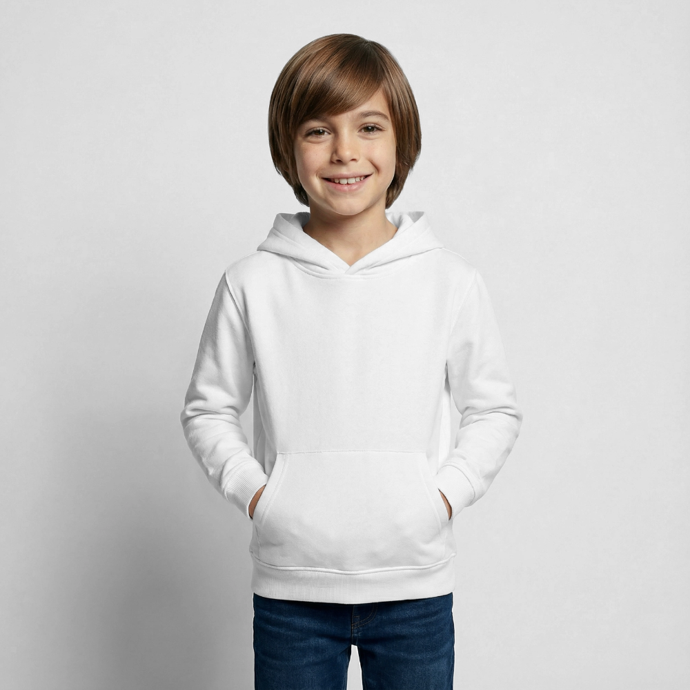 Kinder Hoodie - personalisierbare Vorder- und Rückseite - Weiß