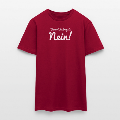 "Nein" Motiv-T-Shirt für Männer - Ziegelrot