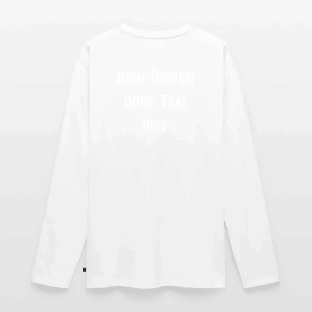 Männer Premium Bio Langarmshirt - personalisierbare Vorder- und Rückseite - Weiß