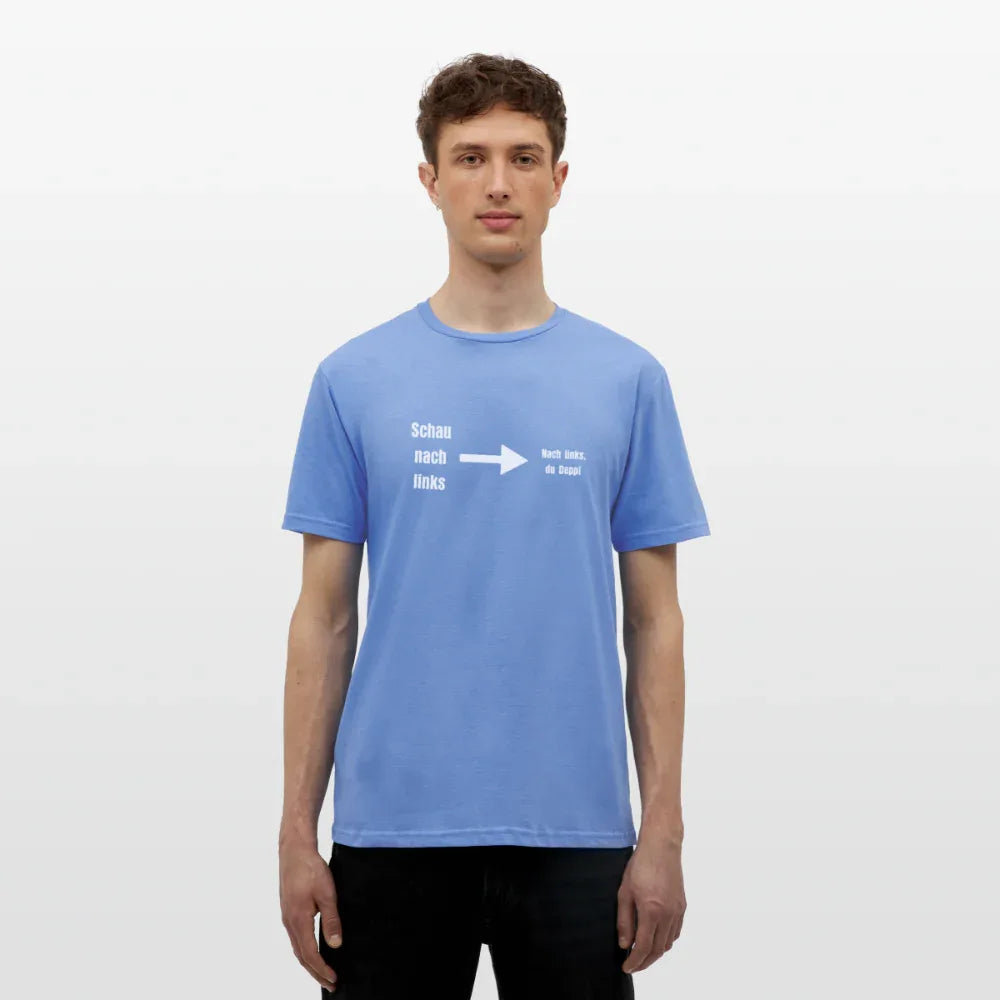 "Schau nach links" Motiv-T-Shirt für Männer - Carolina Blue